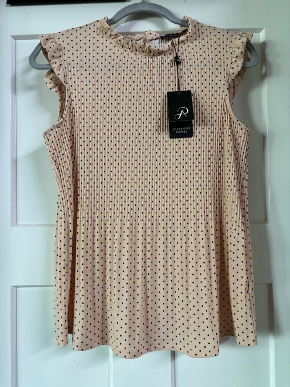 Blush Pink Polka Dot Ruffled Cap Sleeve Blouse coquette feminine